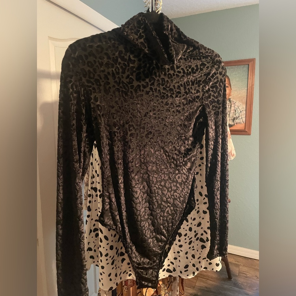 Sheer leopard bodysuit
